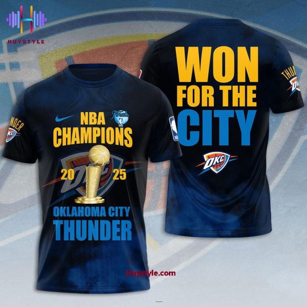 NBA Champions 2025 Oklahoma City Thunder Won For The City 3D T-Shirt