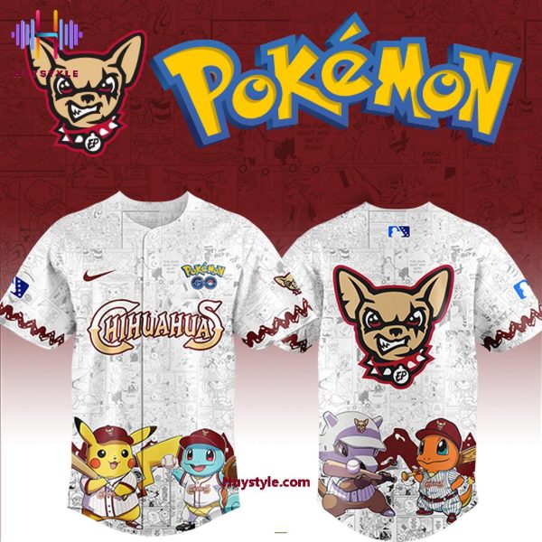 El Paso Chihuahuas Pokemon Night 2025 Limited Edition Baseball Jersey