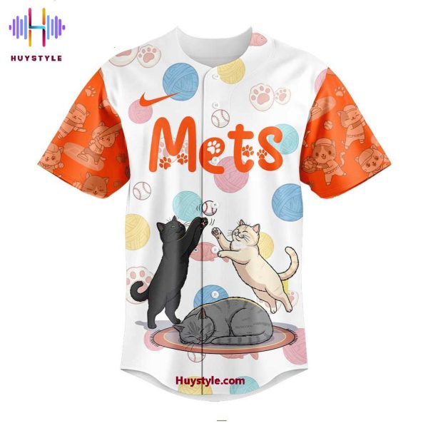 New York Mets Happy International Cat Day! 2025 Special Edition Baseball Jersey