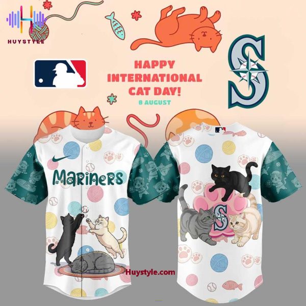 Seattle Mariners Happy International Cat Day! 2025 Special Edition Baseball Jersey