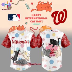 Washington Nationals Happy International Cat Day! 2025 Special Edition Baseball Jersey