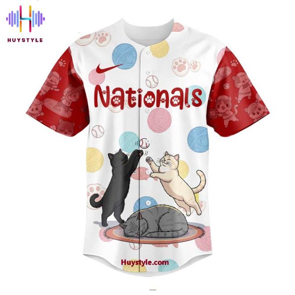 Washington Nationals Happy International Cat Day! 2025 Special Edition Baseball Jersey