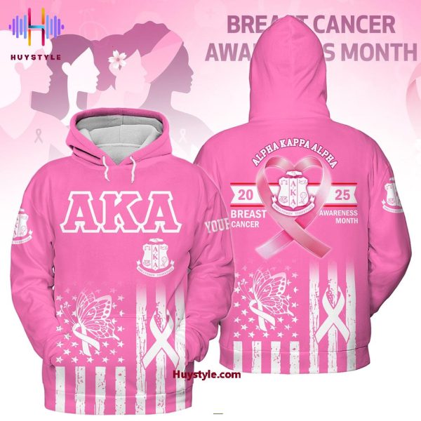 Alpha Kappa Alpha 2025 Breast Cancer Awareness Month Custom Name 3D T-Shirt