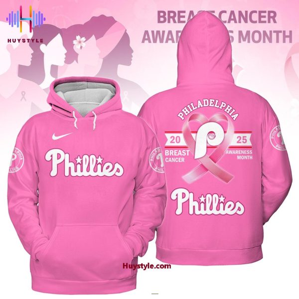 Philadelphia Phillies 2025 Breast Cancer Awareness Month Custom Name 3D T-Shirt