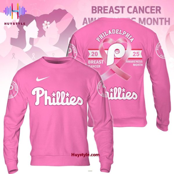 Philadelphia Phillies 2025 Breast Cancer Awareness Month Custom Name 3D T-Shirt