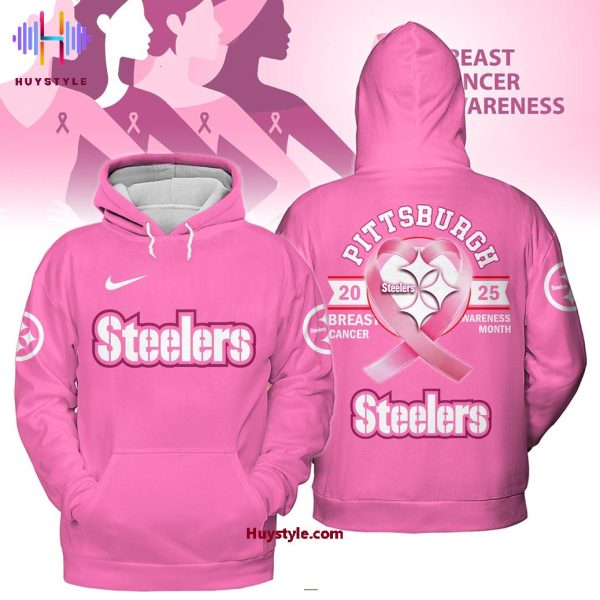 Pittsburgh Steelers 2025 Breast Cancer Awareness Month Custom Name 3D T-Shirt