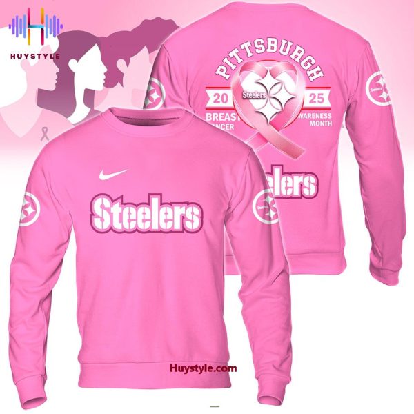 Pittsburgh Steelers 2025 Breast Cancer Awareness Month Custom Name 3D T-Shirt
