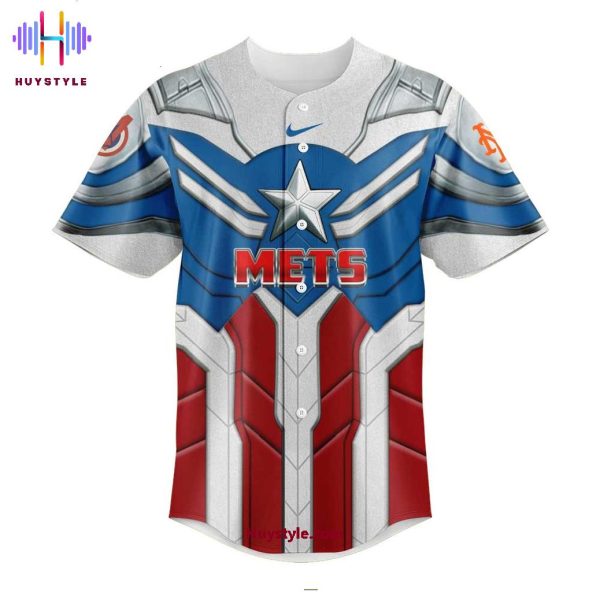 New York Mets x Captain America Marvel Super Heroes Day 2025 Baseball Jersey