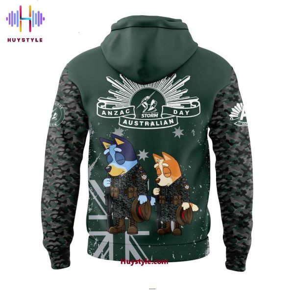 Melbourne Storm x Bluey & Bingo Anzac Day 2025 We Will Remember Them Special Edition Hoodie