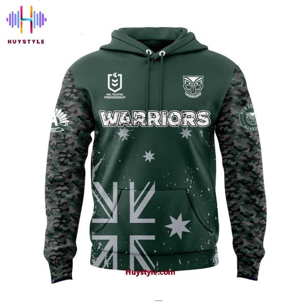 New Zealand Warriors x Bluey & Bingo Anzac Day 2025 We Will Remember Them Special Edition Hoodie