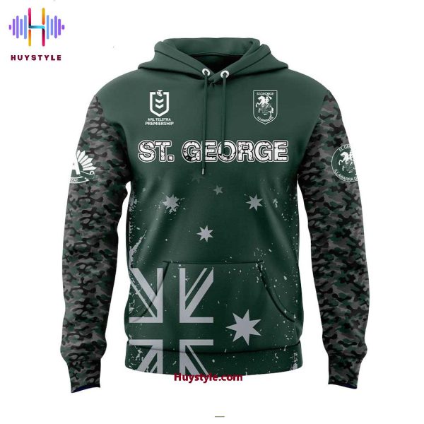 St. George Illawarra Dragons x Bluey & Bingo Anzac Day 2025 We Will Remember Them Special Edition Hoodie