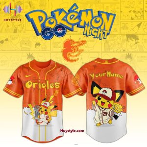 2025 Baltimore Orioles x Pokemon Night Custom Name Special Edition Baseball Jersey