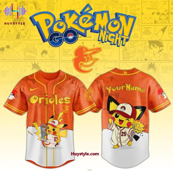 2025 Baltimore Orioles x Pokemon Night Custom Name Special Edition Baseball Jersey