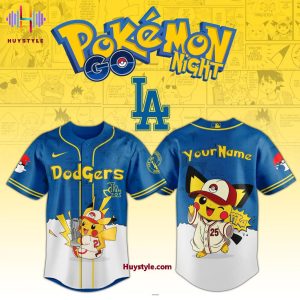 2025 Los Angeles Dodgers x Pokemon Night Custom Name Special Edition Baseball Jersey