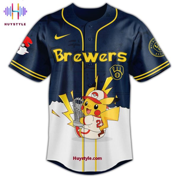 2025 Milwaukee Brewers x Pokemon Night Custom Name Special Edition Baseball Jersey