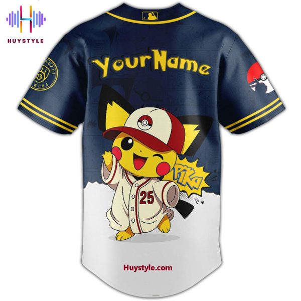 2025 Milwaukee Brewers x Pokemon Night Custom Name Special Edition Baseball Jersey