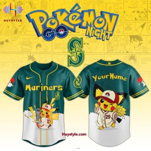 2025 Seattle Mariners x Pokemon Night Custom Name Special Edition Baseball Jersey
