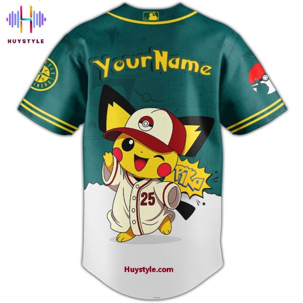 2025 Seattle Mariners x Pokemon Night Custom Name Special Edition Baseball Jersey