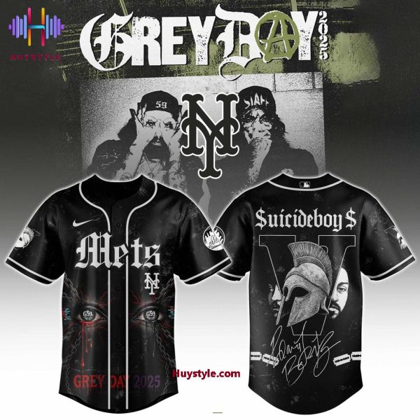 New York Mets x $uicideboy$ 2025 Grey Day Baseball Jersey