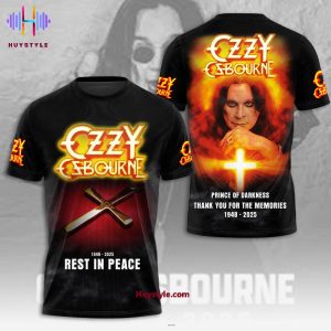 1948-2025 Rest In Peace Ozzy Osbourne Prince Of Darkness Thank You For The Memories 3D T-Shirt