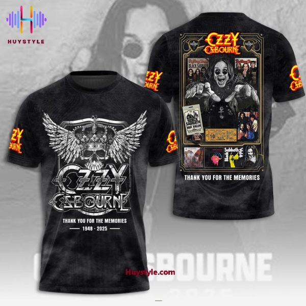 RIP Ozzy Osbourne 1948-2025 Thank You For The Memories 3D T-Shirt