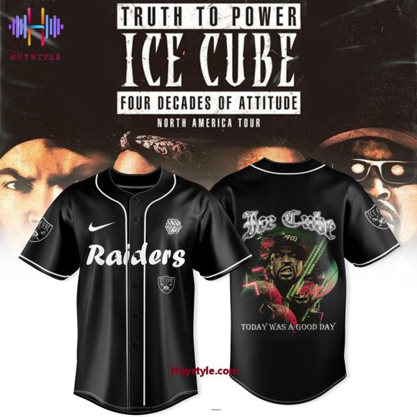 Las Vegas Raiders x Truth To Power Ice Cube 4 Decades Of Attitude North America Tour 2025 Limited Edition Baseball Jersey