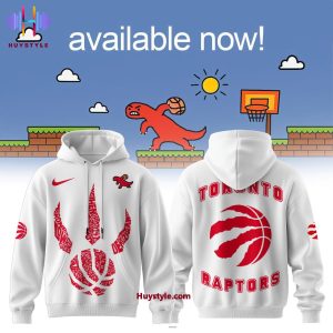 Toronto Raptors Dinosaur Playing Basketball On A Super Mario Hoodie – Black