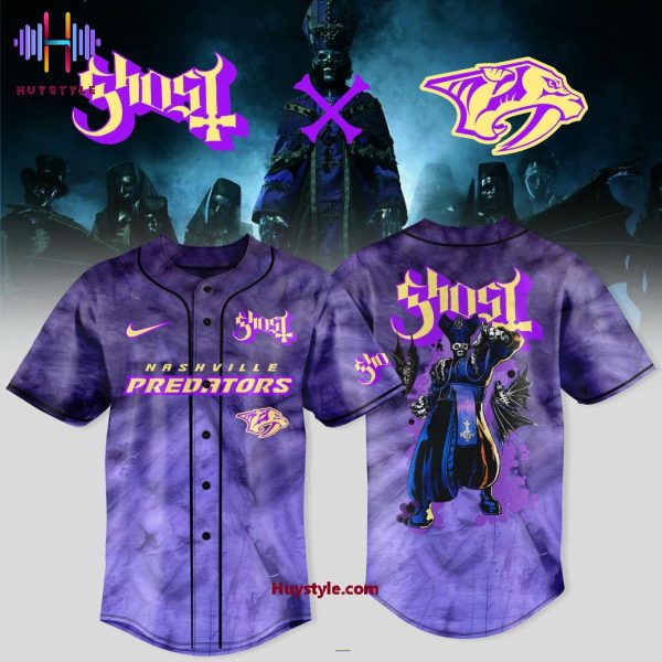 Nashville Predators x Ghost Band Tour 2025 Baseball Jersey