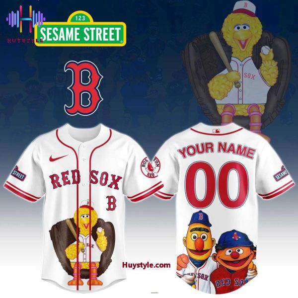 Boston Red Sox x 123 Sesame Street Custom Name Baseball Jersey