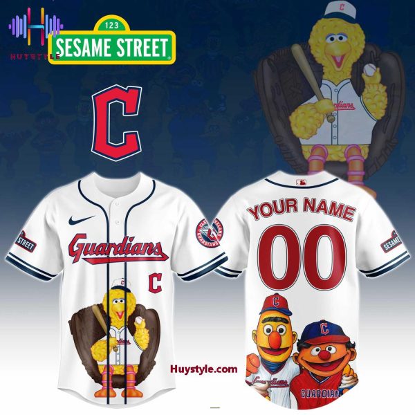 Cleveland Guardians x 123 Sesame Street Custom Name Baseball Jersey