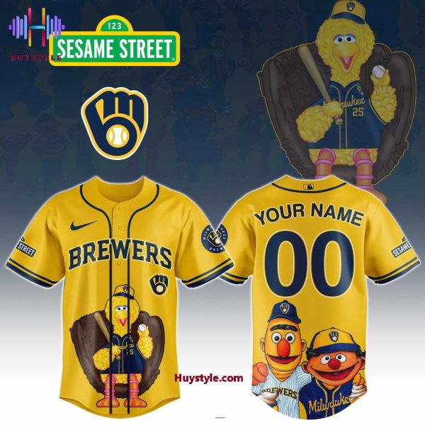 Milwaukee Brewers x 123 Sesame Street Custom Name Baseball Jersey