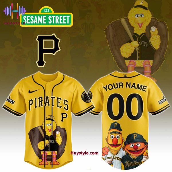 Pittsburgh Pirates x 123 Sesame Street Custom Name Baseball Jersey