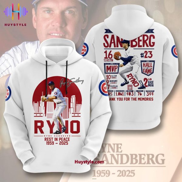Ryne Sandberg Rest In Peace 1959-2025 Thank You For The Memories 3D T-Shirt