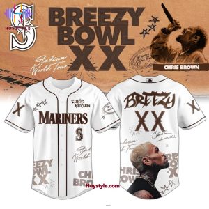 Seattle Mariners x Chris Brown “Breezy Bowl XX” World Tour 2025 Limited Edition Baseball Jersey