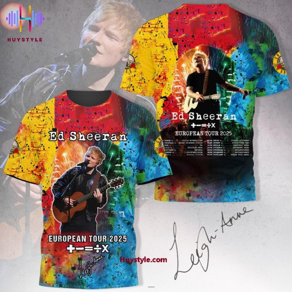 Ed Sheeran European Tour 2025 Limited Edition 3D T-Shirt