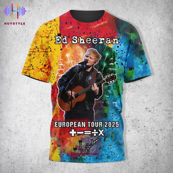 Ed Sheeran European Tour 2025 Limited Edition 3D T-Shirt