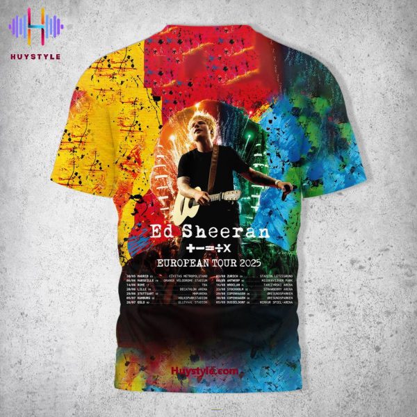 Ed Sheeran European Tour 2025 Limited Edition 3D T-Shirt