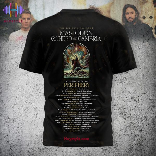 Mastodon & Coheed and Cambria The Infinite Arc Tour Limited Edition 3D T-Shirt