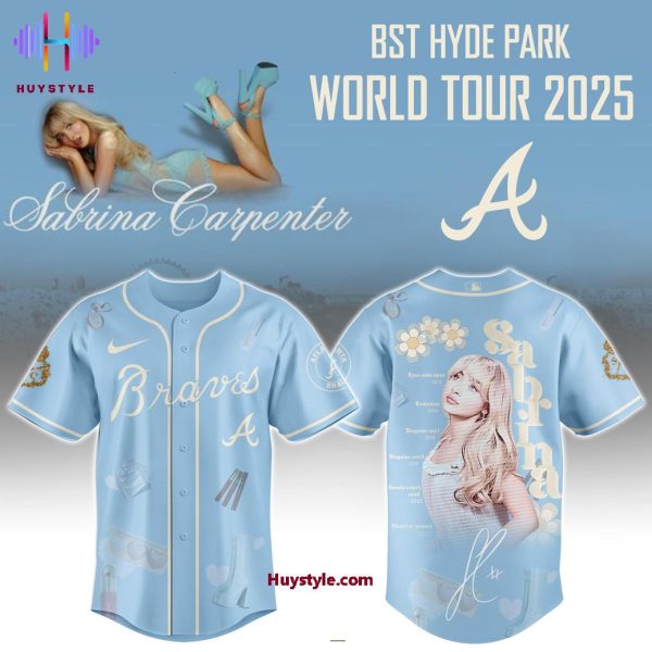 Atlanta Braves x Sabrina Carpenter BST Hyde Park World Tour 2025 Baseball Jersey