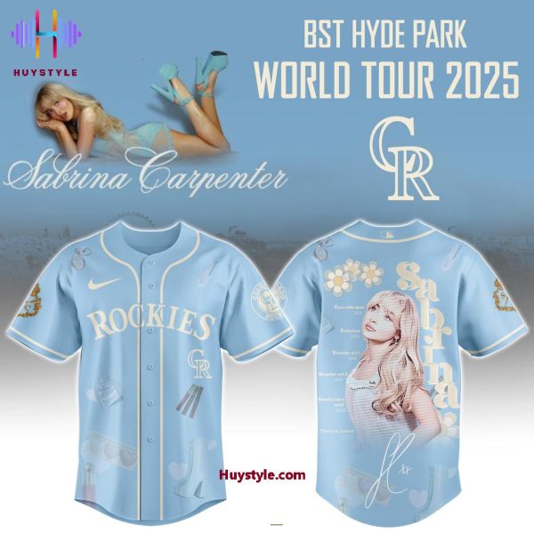 Colorado Rockies x Sabrina Carpenter BST Hyde Park World Tour 2025 Baseball Jersey