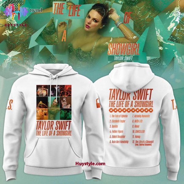Taylor Swift The Life of A Showgirl Album 2025 Hooodie Longpant Cap – White