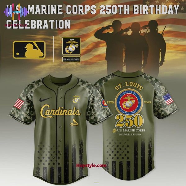 St.Louis Cardinals 250th Birthday 1775-2025 U.S Marine Corps Baseball Jersey