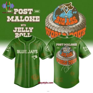 Los Angeles Dodgers x Post Malone With Jelly Roll The Big Ass World Tour 2025 Baseball Jersey