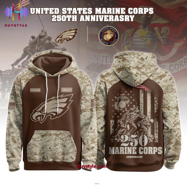 Philadelphia Eagles 250th Anniversary Marine Corps 2025 Hoodie