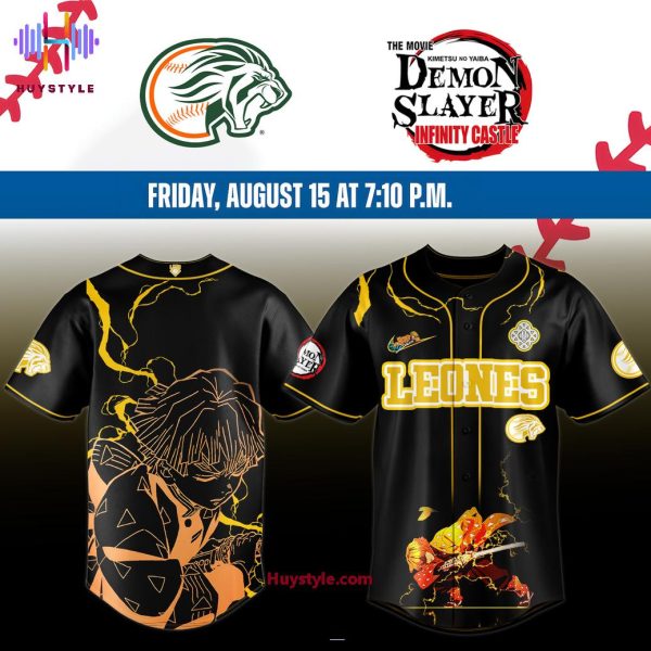 Leones De Yucatan x Demon Slayer Zenitsu 2025 Special Edition Baseball Jersey