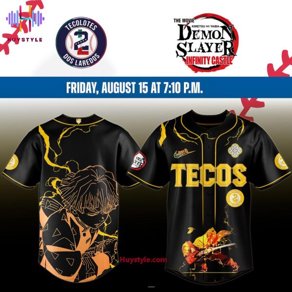 Tecolotes De Los Dos Laredos x Demon Slayer Zenitsu 2025 Special Edition Baseball Jersey
