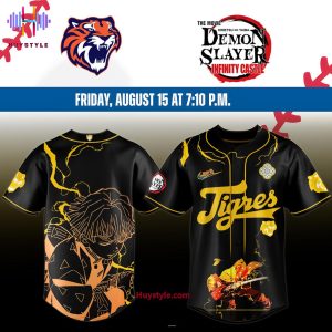 Leones De Yucatan x Demon Slayer Zenitsu 2025 Special Edition Baseball Jersey
