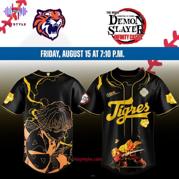 Tigres De Quintana Roo x Demon Slayer Zenitsu 2025 Special Edition Baseball Jersey