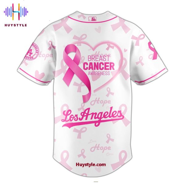 Los Angeles Dodgers Breast Cancer Awareness Month 2025 Baseball Jersey