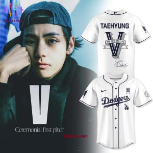 Los Angeles Dodgers x Tae Hyung BTS 2025 Baseball Jersey